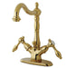 Kingston Brass Tudor 4" Center Lavatory Faucet with Brass Pop-up in Polished Brass-Bathroom Faucets-Free Shipping-Directsinks.