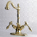 Kingston Brass Tudor 4" Center Lavatory Faucet with Brass Pop-up in Polished Brass-Bathroom Faucets-Free Shipping-Directsinks.