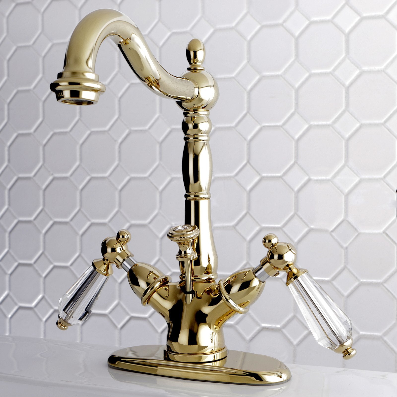 Kingston Brass Classic 4" Centerset Lavatory Faucet with Brass Pop-up-Bathroom Faucets-Free Shipping-Directsinks.