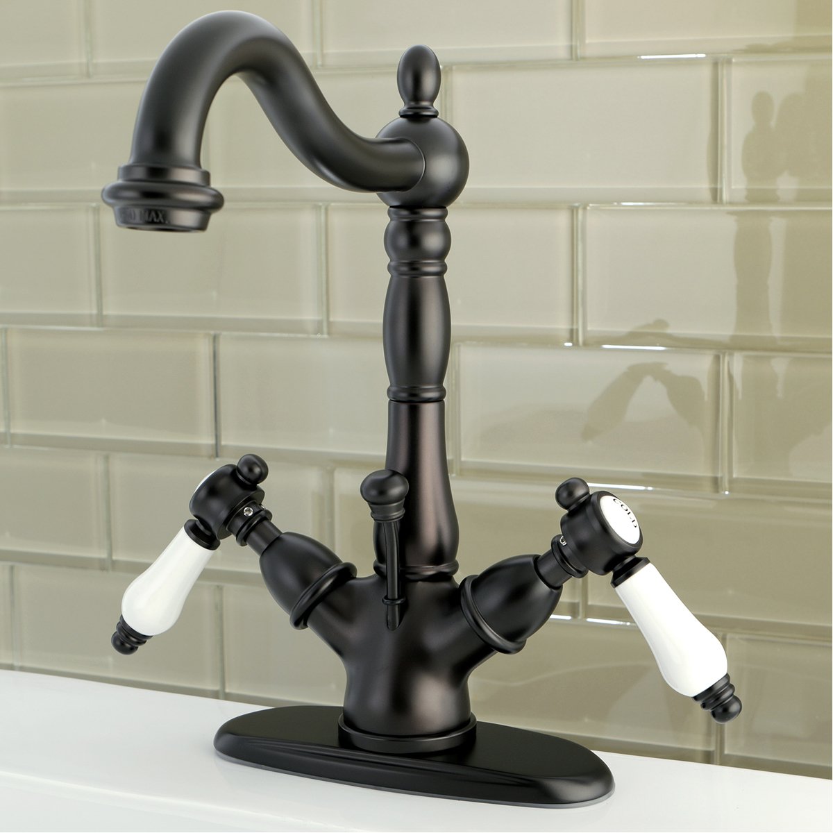 Kingston Brass Deck Mount 4" Centerset Bathroom Faucet