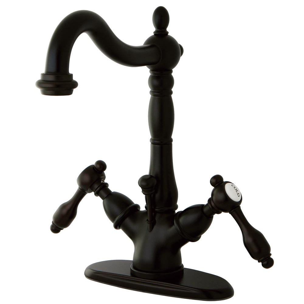 Kingston Brass Tudor 4" Center Lavatory Faucet with Brass Pop-up-Bathroom Faucets-Free Shipping-Directsinks.