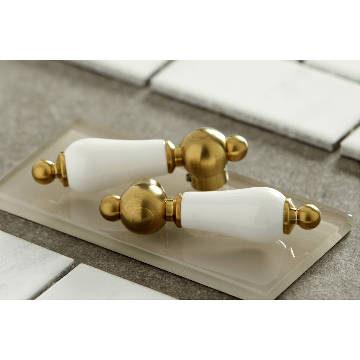 Kingston Brass Heritage 4-Inch Centerset Deck Mount Bathroom Faucet with Pop-Up Drain