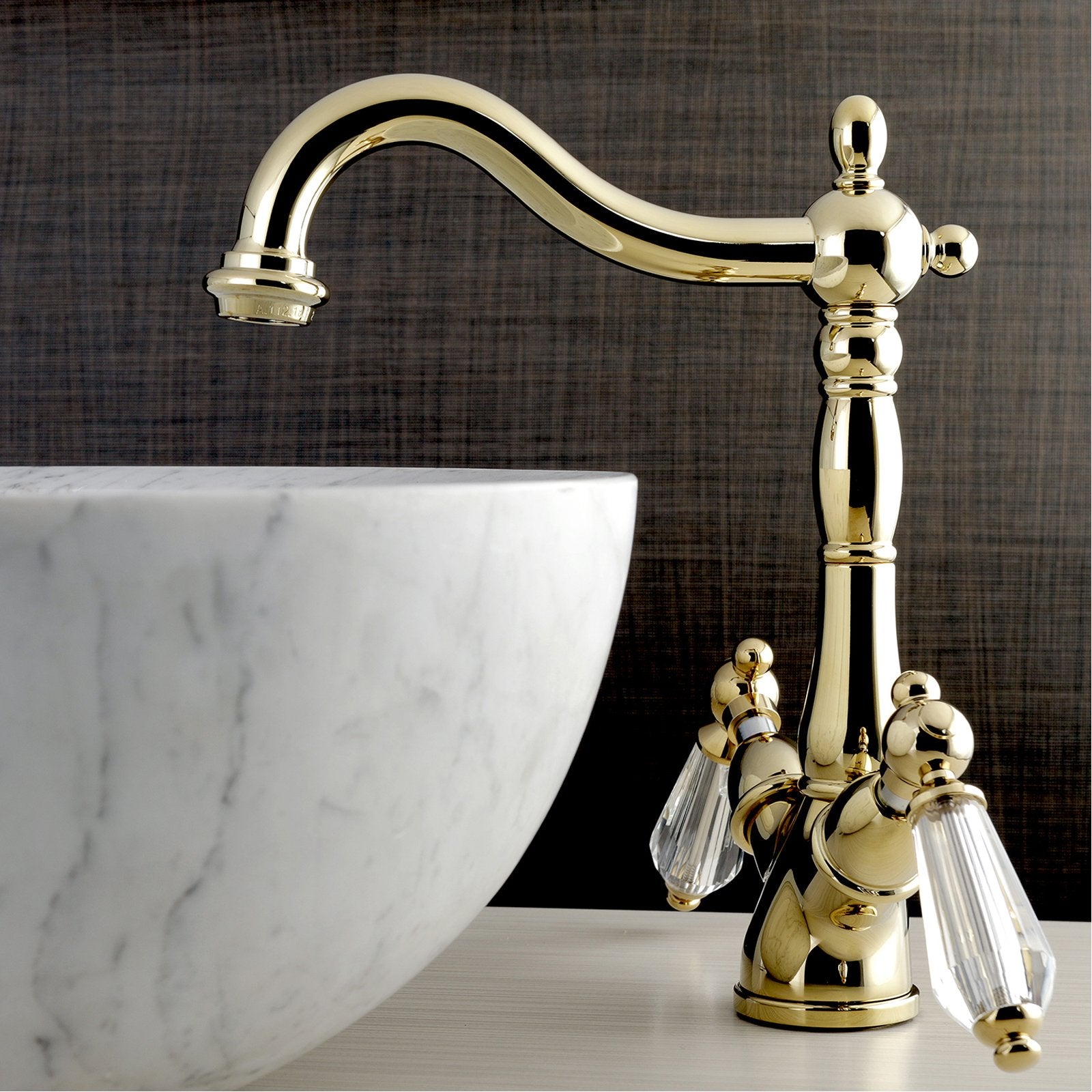 Kingston Brass Vessel Sink Faucet with Deck Plate-Bathroom Faucets-Free Shipping-Directsinks.