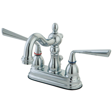 Kingston Brass Silver Sage Two Handle 4" Centerset Lavatory Faucet with Brass Pop-up-Bathroom Faucets-Free Shipping-Directsinks.