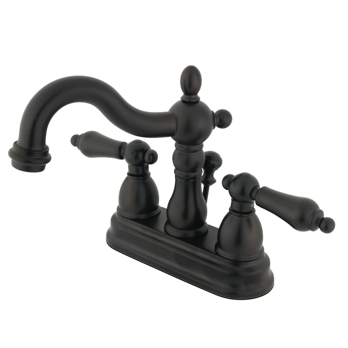 Kingston Brass Heritage Two Handle 4" Centerset Lavatory Faucet with Brass Pop-up-Bathroom Faucets-Free Shipping-Directsinks.