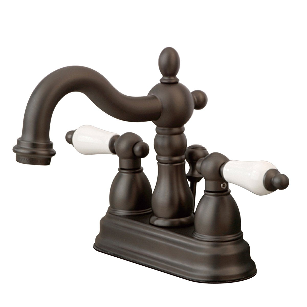 Kingston Brass Heritage 4" Centerset Two Handle Lavatory Faucet with Brass Pop-up-Bathroom Faucets-Free Shipping-Directsinks.