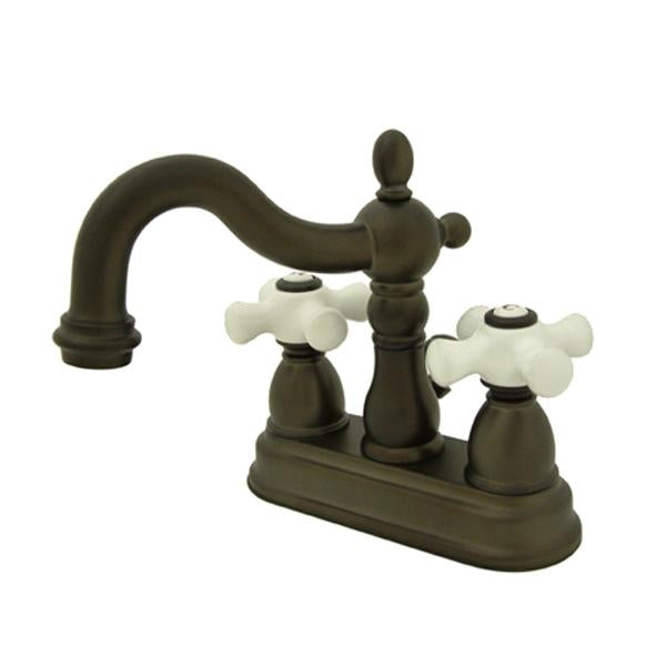 Kingston Brass Heritage Classic 4" Centerset Two Handle Lavatory Faucet with Brass Pop-up-Bathroom Faucets-Free Shipping-Directsinks.