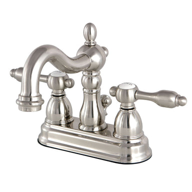 Kingston Brass KS1608TAL Tudor 4" Center Lavatory Faucet with Brass Pop-up-Bathroom Faucets-Free Shipping-Directsinks.