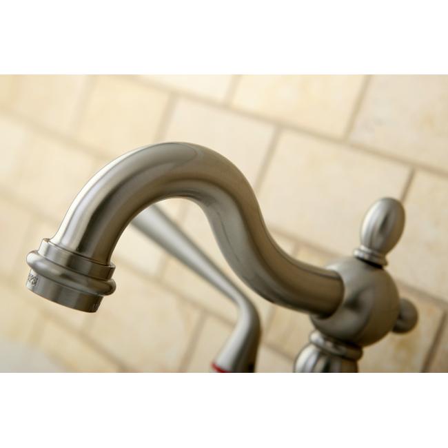 Kingston Brass Silver Sage Two Handle 4" Centerset Lavatory Faucet with Brass Pop-up-Bathroom Faucets-Free Shipping-Directsinks.