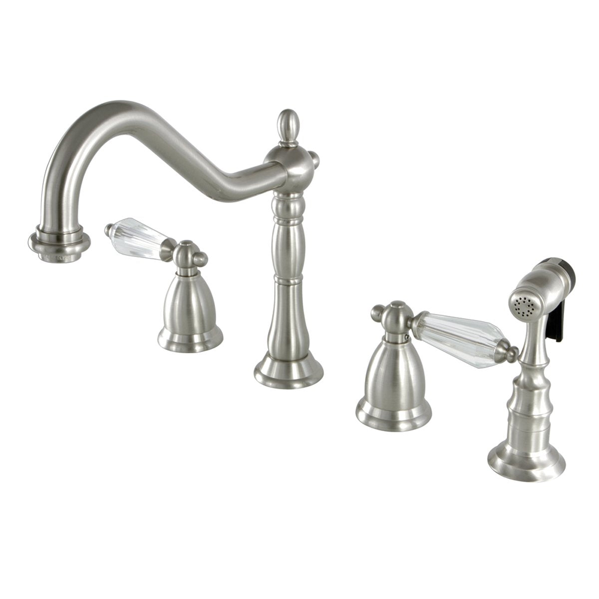 Kingston Brass Widespread Kitchen Faucet with Brass Sprayer-Kitchen Faucets-Free Shipping-Directsinks.