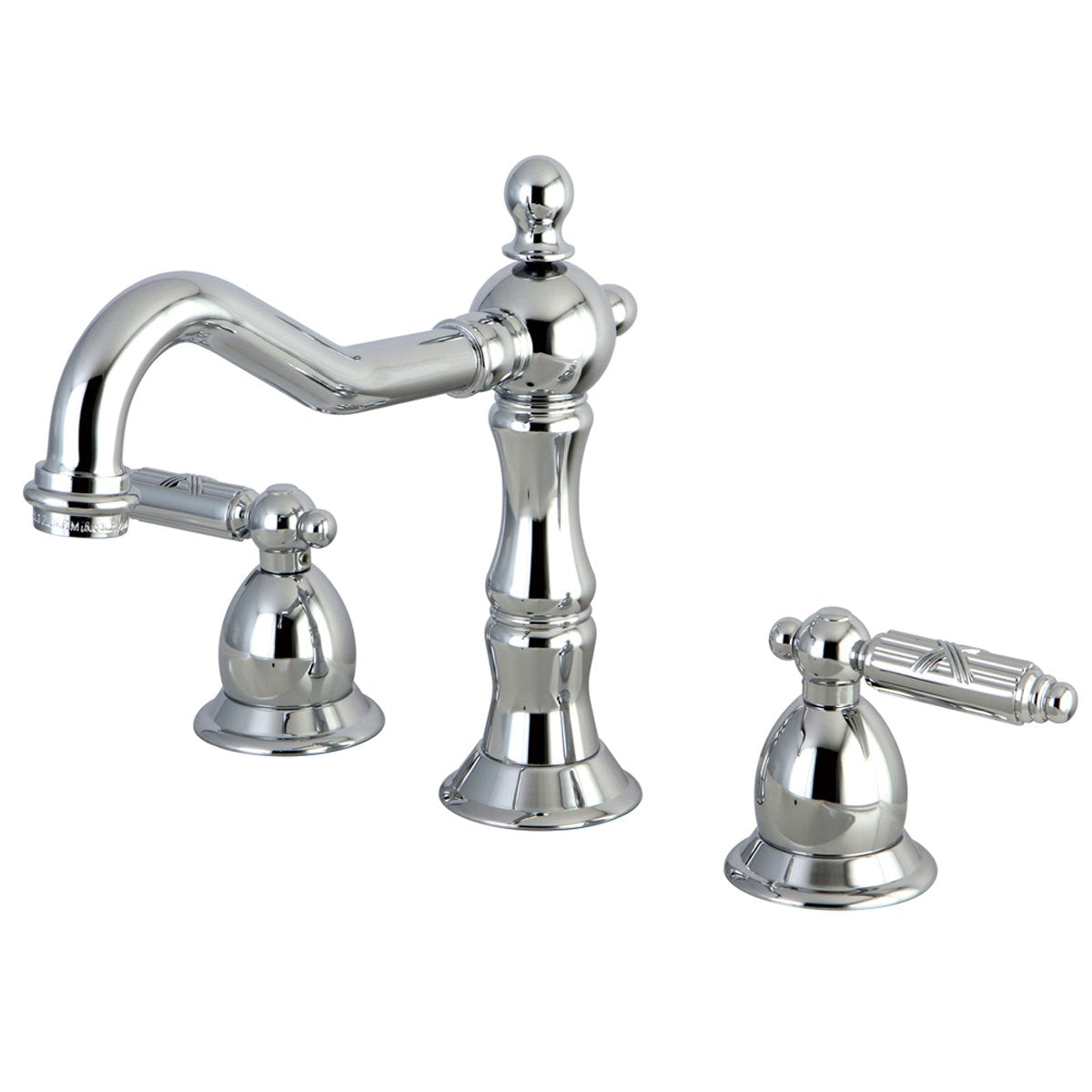 Kingston Brass Heritage Two Handle Three Hole 8" to 14" Widespread Lavatory Faucet with Brass Pop-up-Bathroom Faucets-Free Shipping-Directsinks.