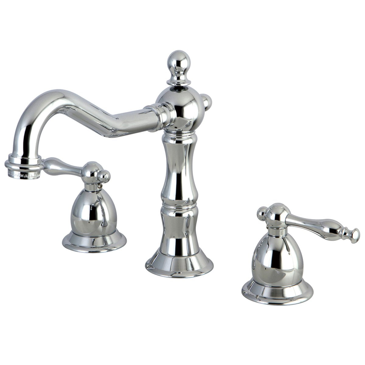 Kingston Brass Heritage Two Handle Deck Mount 8" to 14" Widespread Lavatory Faucet with Brass Pop-up-Bathroom Faucets-Free Shipping-Directsinks.