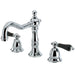 Kingston Brass Heritage Onyx Traditional Widespread Lavatory Faucet with Black Porcelain Lever Handle-Bathroom Faucets-Free Shipping-Directsinks.