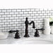 Kingston Brass Heritage Onyx Traditional Widespread Lavatory Faucet with Black Porcelain Lever Handle-Bathroom Faucets-Free Shipping-Directsinks.