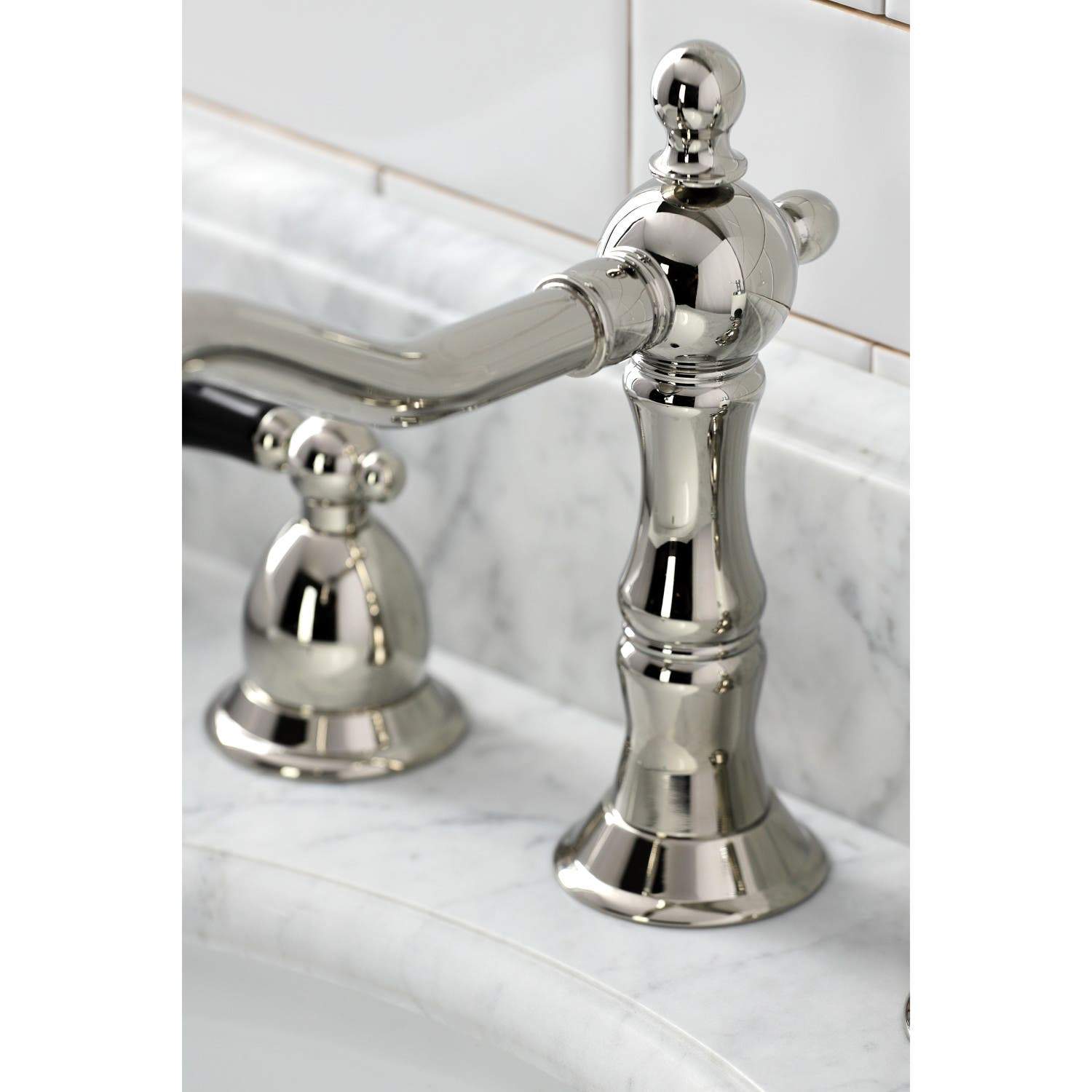 Kingston Brass KS197XPKL-P Duchess Widespread Bathroom Faucet with Brass Pop-Up