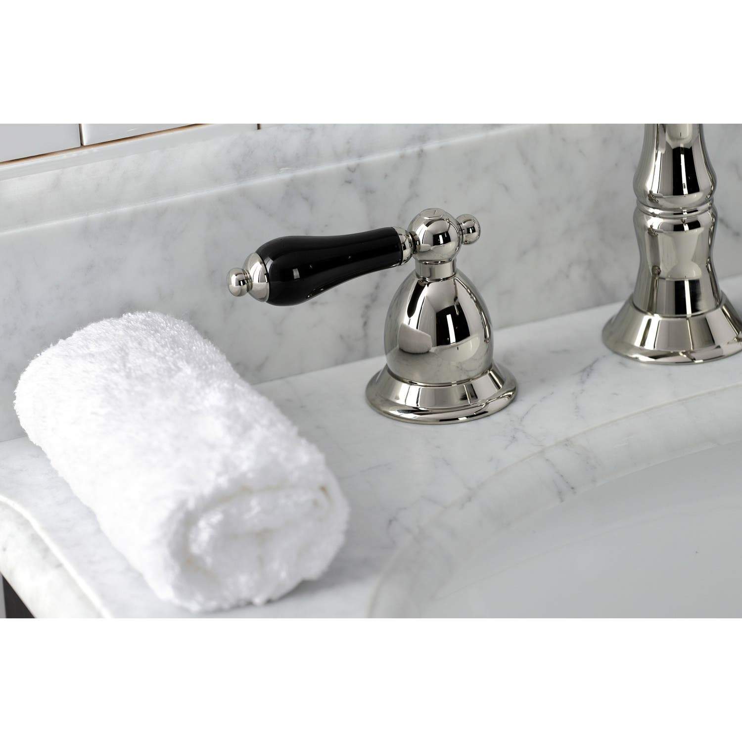 Kingston Brass KS197XPKL-P Duchess Widespread Bathroom Faucet with Brass Pop-Up