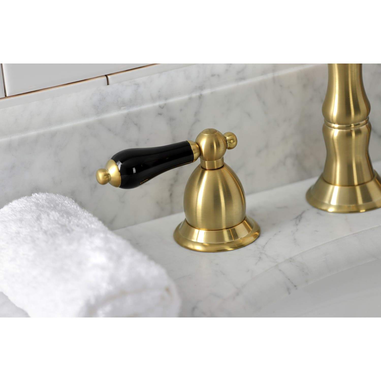 Kingston Brass KS197XPKL-P Duchess Widespread Bathroom Faucet with Brass Pop-Up