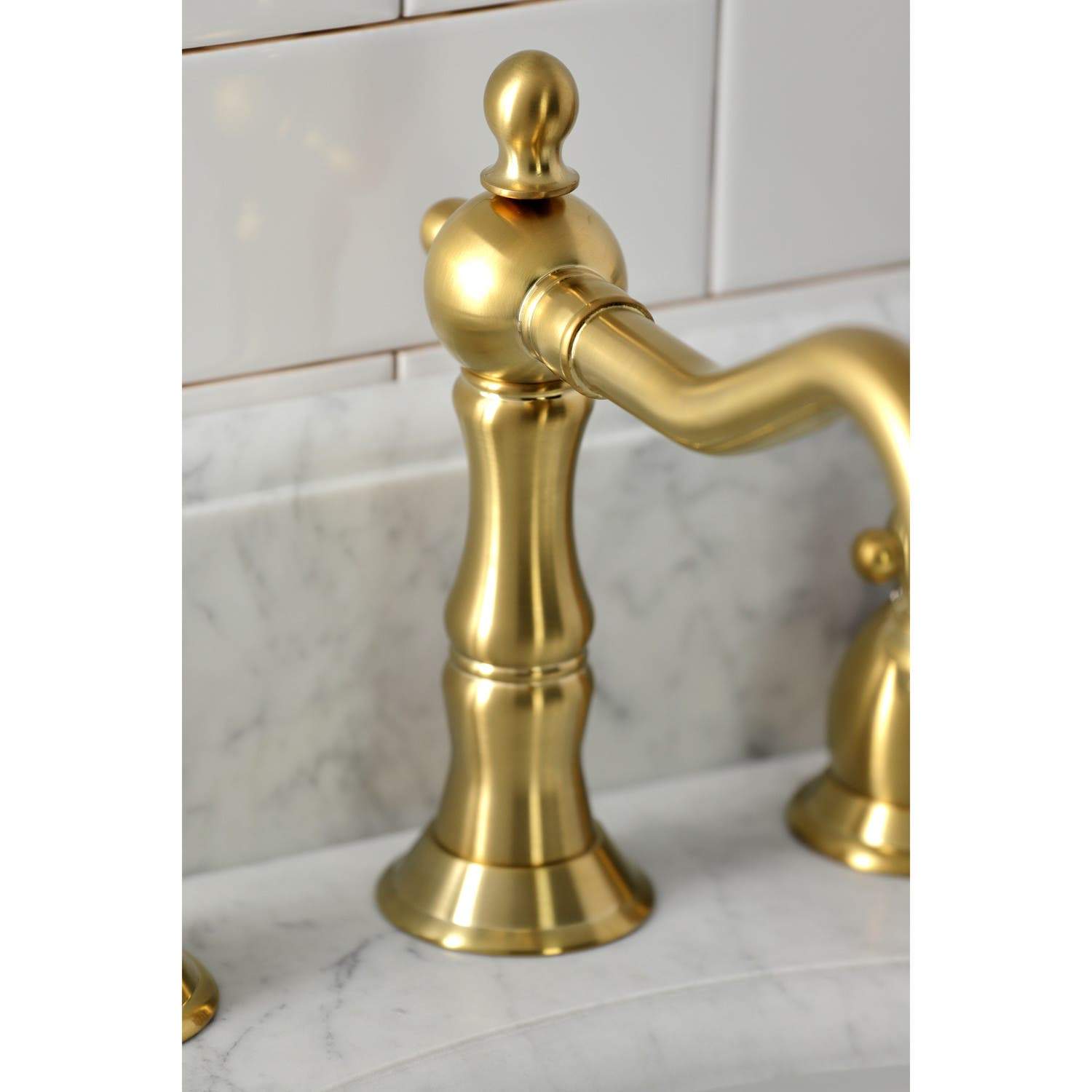 Kingston Brass KS197XPKL-P Duchess Widespread Bathroom Faucet with Brass Pop-Up