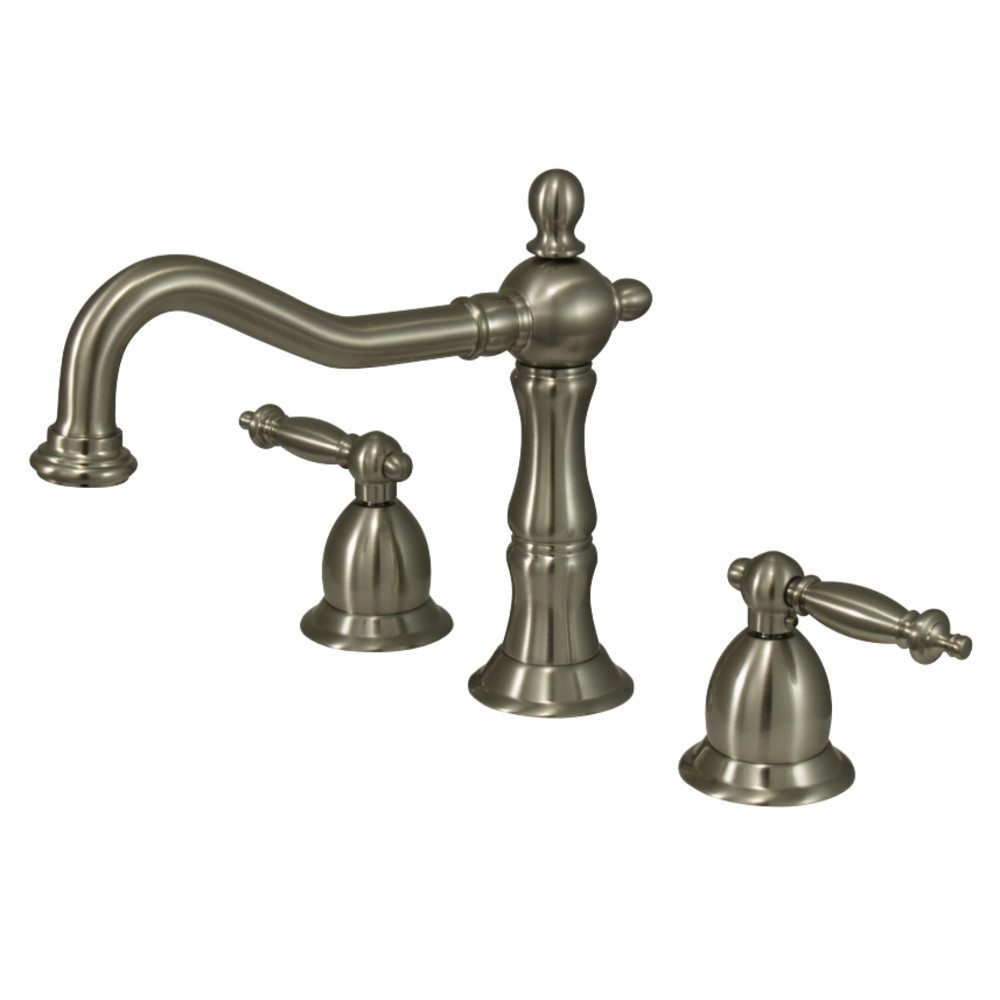 Kingston Brass Classic Heritage Two Handle Deck Mount 8" to 14" Widespread Lavatory Faucet with Brass Pop-up-Bathroom Faucets-Free Shipping-Directsinks.