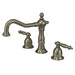 Kingston Brass Classic Heritage Two Handle Deck Mount 8" to 14" Widespread Lavatory Faucet with Brass Pop-up-Bathroom Faucets-Free Shipping-Directsinks.