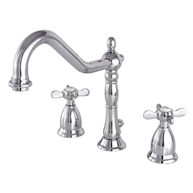Kingston Brass Essex Widespread Lavatory Faucet with Brass Pop-up and Cross Handles-Bathroom Faucets-Free Shipping-Directsinks.