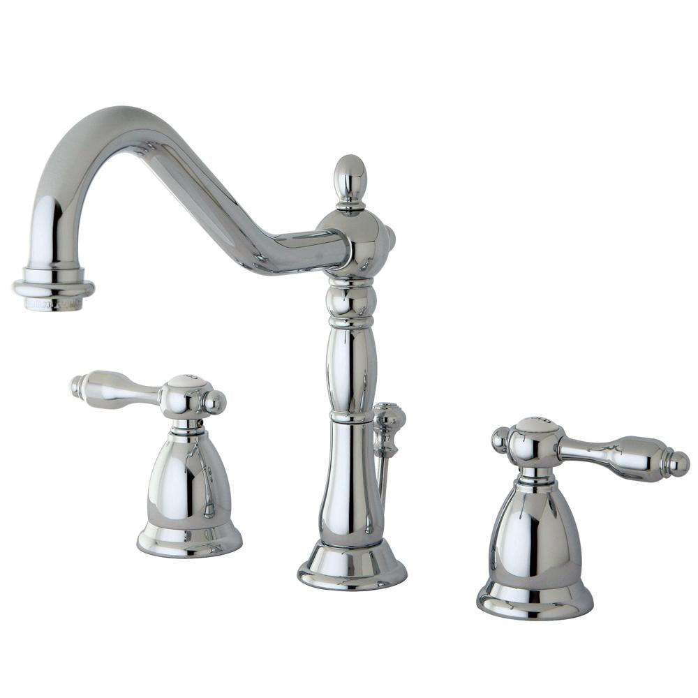 Kingston Brass Classic Tudor Widespread Lavatory Faucet with Brass Pop-up-Bathroom Faucets-Free Shipping-Directsinks.