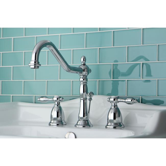 Kingston Brass Classic Tudor Widespread Lavatory Faucet with Brass Pop-up-Bathroom Faucets-Free Shipping-Directsinks.