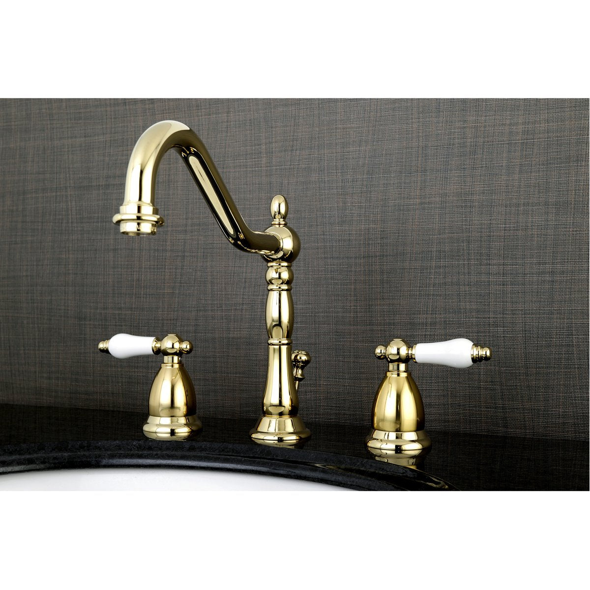 Kingston Brass Heritage 8-Inch Widespread Lever-Handle Bathroom Faucet