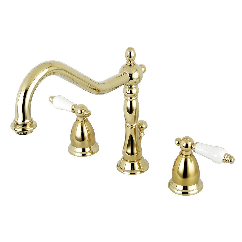 Kingston Brass Heritage 8-Inch Widespread Lever-Handle Bathroom Faucet