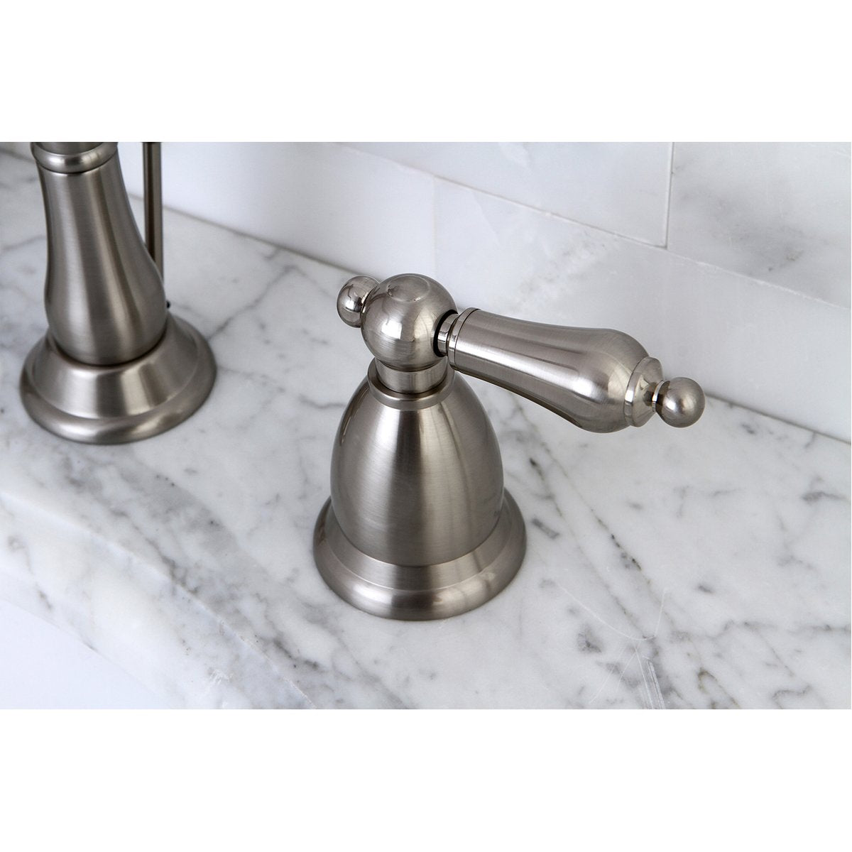 Kingston Brass Heritage 8-Inch Widespread Bathroom Faucet with Brass Pop-Up