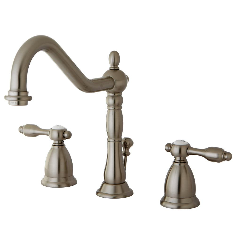 Kingston Brass Classic Tudor Widespread Lavatory Faucet with Brass Pop-up-Bathroom Faucets-Free Shipping-Directsinks.