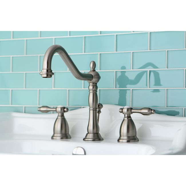 Kingston Brass Classic Tudor Widespread Lavatory Faucet with Brass Pop-up-Bathroom Faucets-Free Shipping-Directsinks.