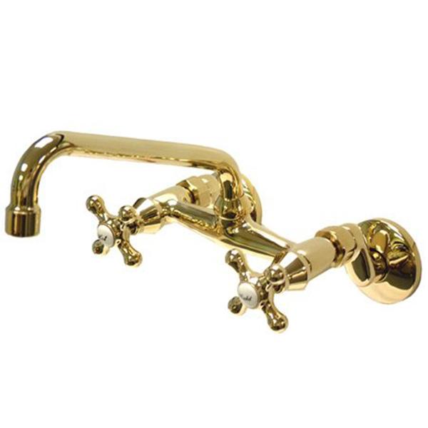 Kingston Brass Kingston 6-Inch Adjustable Center Wall Mount 2-Hole Kitchen Faucet-DirectSinks