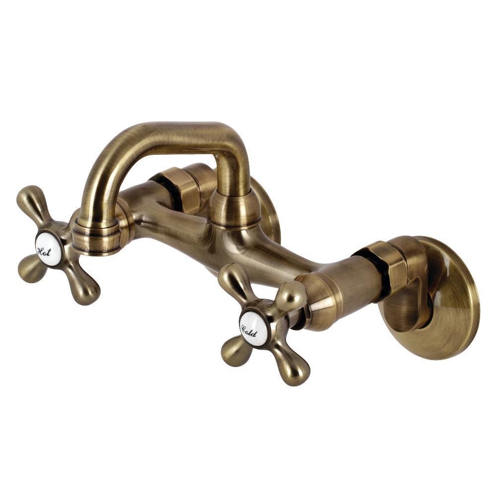 Kingston Brass KS212X-P Two-Handle Wall Mount Bar Faucet