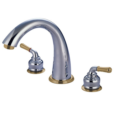 Kingston Brass Royale Three Hole Two Handle Solid Brass Roman Tub Filler-Tub Faucets-Free Shipping-Directsinks.