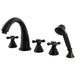 Kingston Brass Royale Three Handle Oil Rubbed Bronze Roman Tub Filler with Hand Shower-Tub Faucets-Free Shipping-Directsinks.