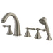 Kingston Brass Royale Three Handle Roman Tub Filler with Hand Shower-Tub Faucets-Free Shipping-Directsinks.