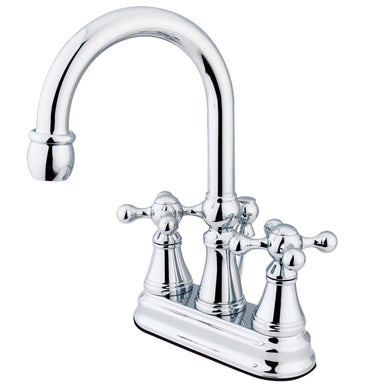 Kingston Brass Governor Two Handle Three Hole 4" Centerset Lavatory Faucet with Brass Pop-up-Bathroom Faucets-Free Shipping-Directsinks.