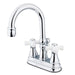 Kingston Brass Governor Two Handle Deck Mount 4" Centerset Lavatory Faucet with Brass Pop-up-Bathroom Faucets-Free Shipping-Directsinks.