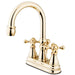 Kingston Brass Governor Two Handle Three Hole 4" Centerset Lavatory Faucet with Brass Pop-up-Bathroom Faucets-Free Shipping-Directsinks.