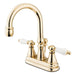 Kingston Brass Governor Contemporary Two Handle 4" Centerset Lavatory Faucet with Brass Pop-up-Bathroom Faucets-Free Shipping-Directsinks.