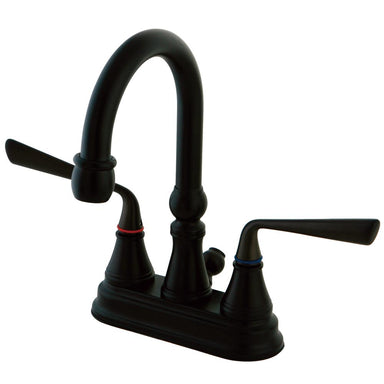 Kingston Brass Silver Sage Two Handle 4" Centerset Lavatory Faucet with Brass Pop-up in Oil Rubbed Bronze-Bathroom Faucets-Free Shipping-Directsinks.