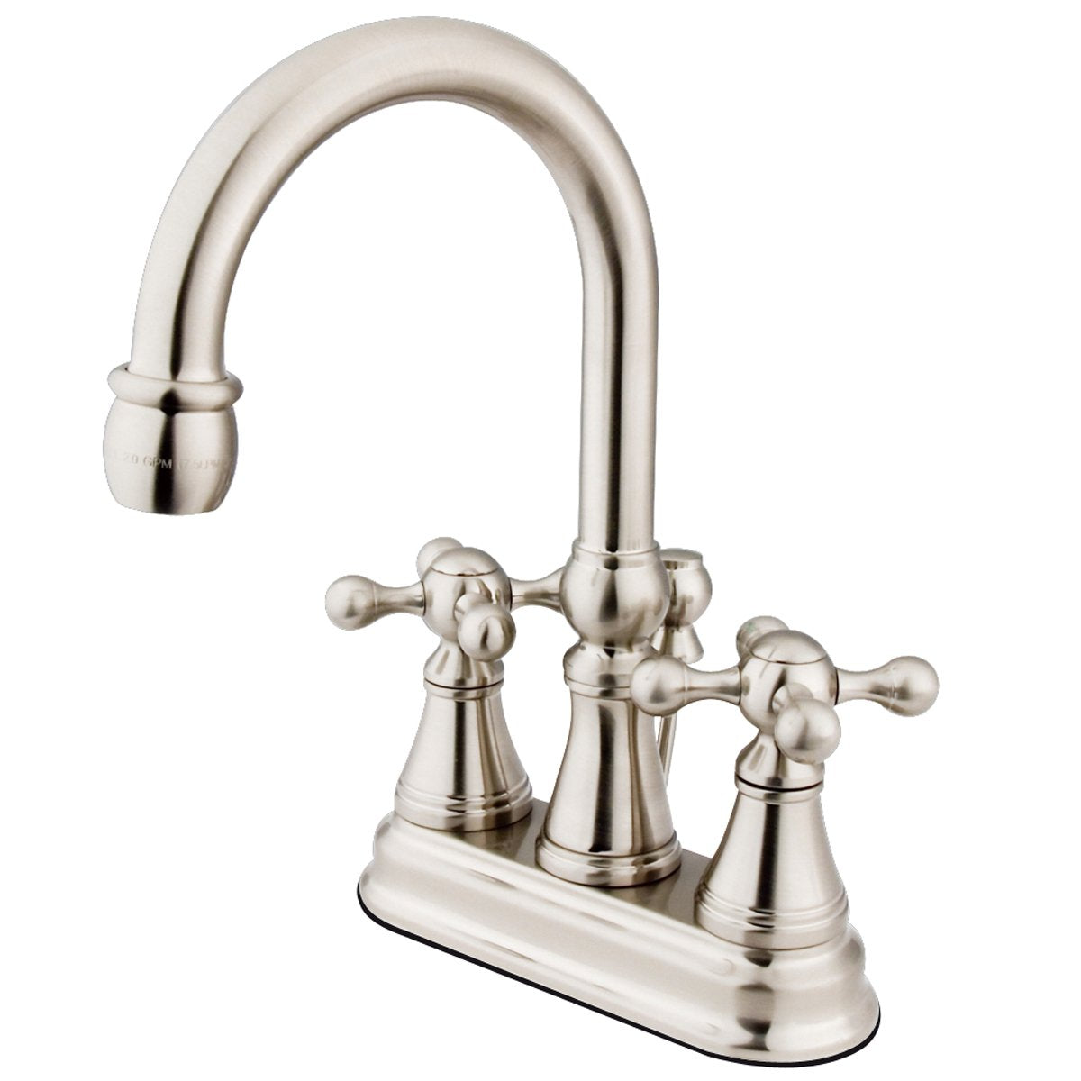 Kingston Brass Governor Two Handle Three Hole 4" Centerset Lavatory Faucet with Brass Pop-up-Bathroom Faucets-Free Shipping-Directsinks.