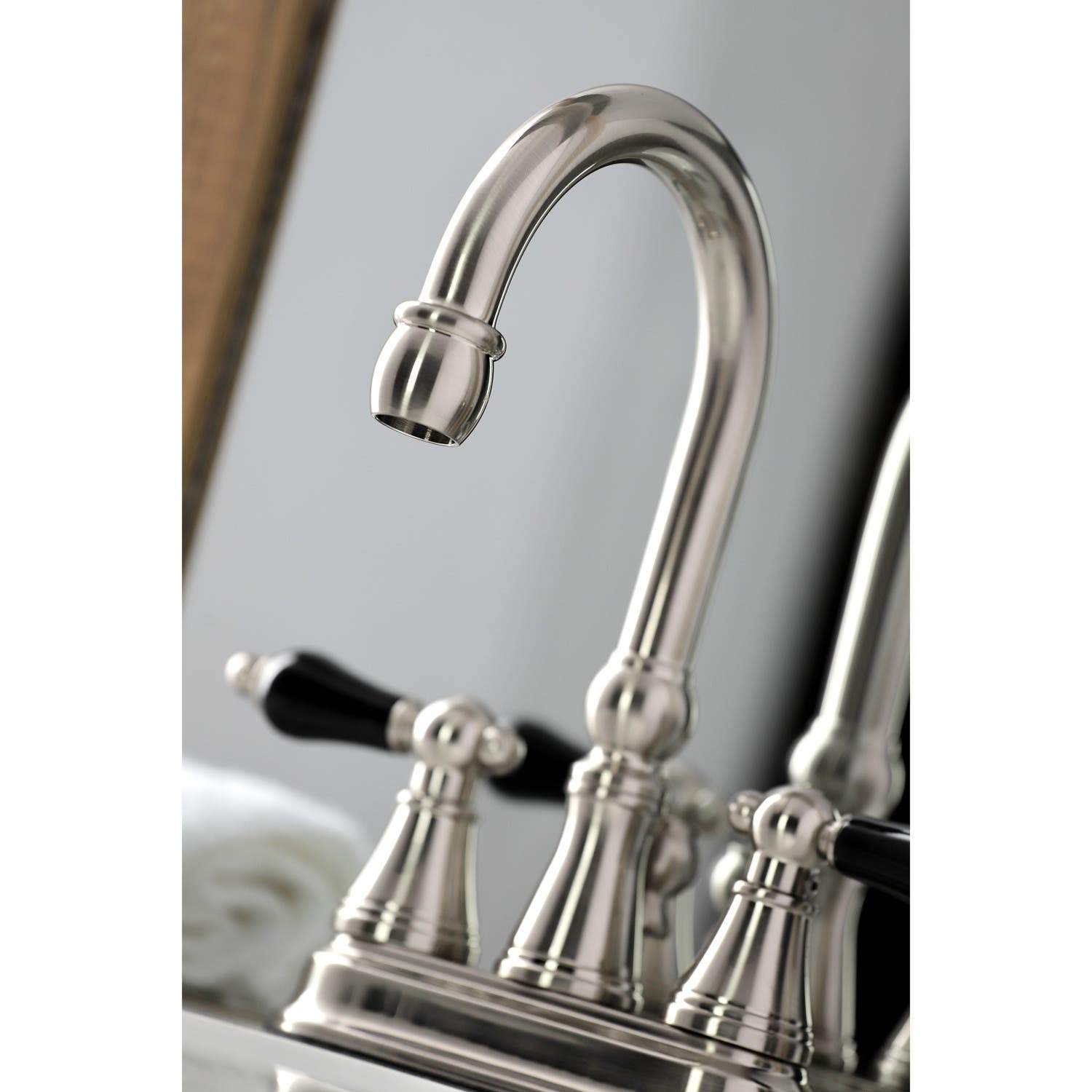Kingston Brass KS261XPKL-P Duchess 4 in. Centerset Bathroom Faucet with Brass Pop-Up