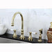 Kingston Brass Governor 8" Deck Mount Kitchen Faucet with Brass Sprayer and Porcelain Lever Handle-Kitchen Faucets-Free Shipping-Directsinks.