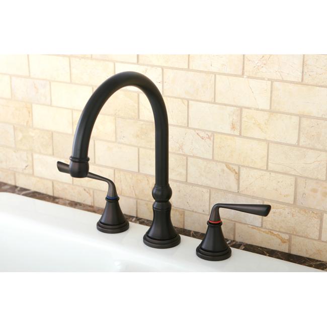 Kingston Brass KS2795ZLLS Silver Sage Widespread ADA Kitchen Faucet without Sprayer in Oil Rubbed Bronze-Kitchen Faucets-Free Shipping-Directsinks.