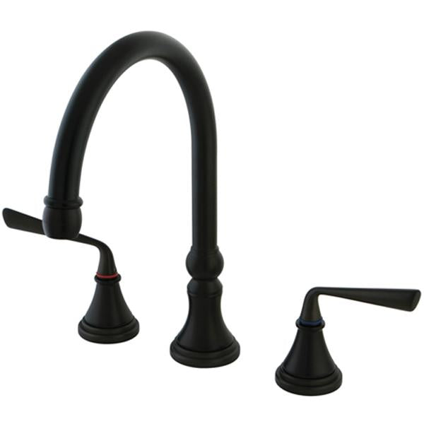 Kingston Brass KS2795ZLLS Silver Sage Widespread ADA Kitchen Faucet without Sprayer in Oil Rubbed Bronze-Kitchen Faucets-Free Shipping-Directsinks.