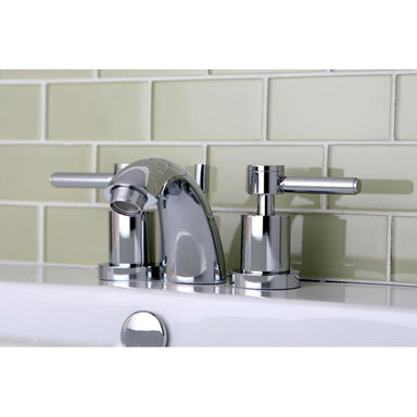 Kingston Brass 4" to 8" Mini Widespread Two Handle Lavatory Faucet with Brass Pop-up-Bathroom Faucets-Free Shipping-Directsinks.