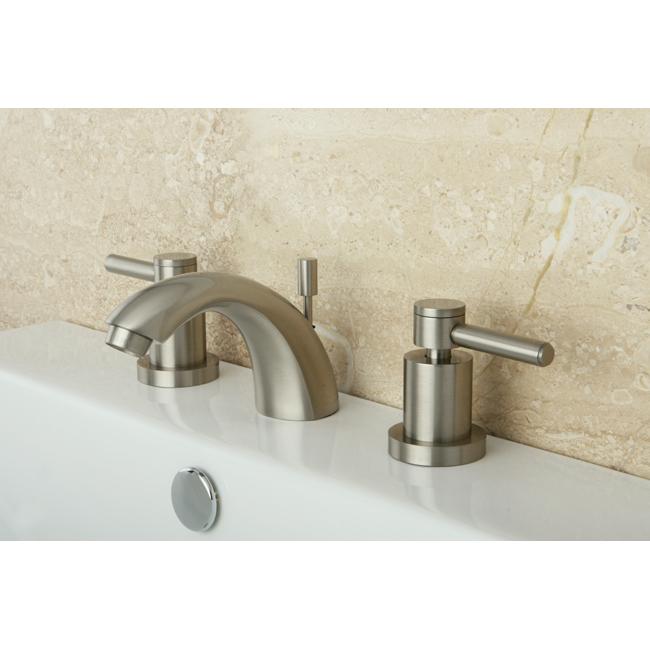 Kingston Brass 4" to 8" Mini Widespread Two Handle Lavatory Faucet with Brass Pop-up-Bathroom Faucets-Free Shipping-Directsinks.