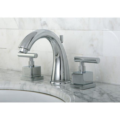 Kingston Brass Claremont Two Handle 8" to 16" Widespread Lavatory Faucet with Brass Pop-up in Polished Chrome-Bathroom Faucets-Free Shipping-Directsinks.